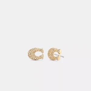 Pavé C Stud Earrings