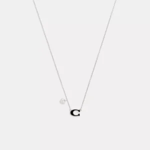 Enamel Signature Heart Charm Pendant Necklace