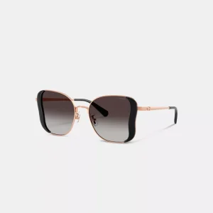 C Hardware Metal Butterfly Square Sunglasses