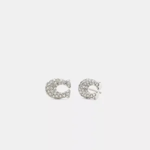Pavé C Stud Earrings