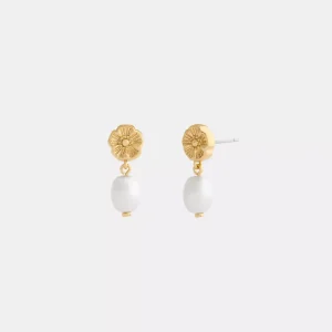 Tea Rose Pearl Drop Earrings