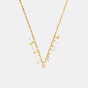 Pearl And Heart Charm Necklace