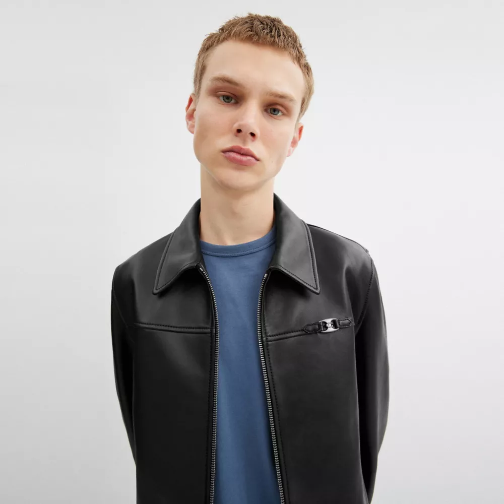 Heritage C Lightweight Leather Jacket - Image 5