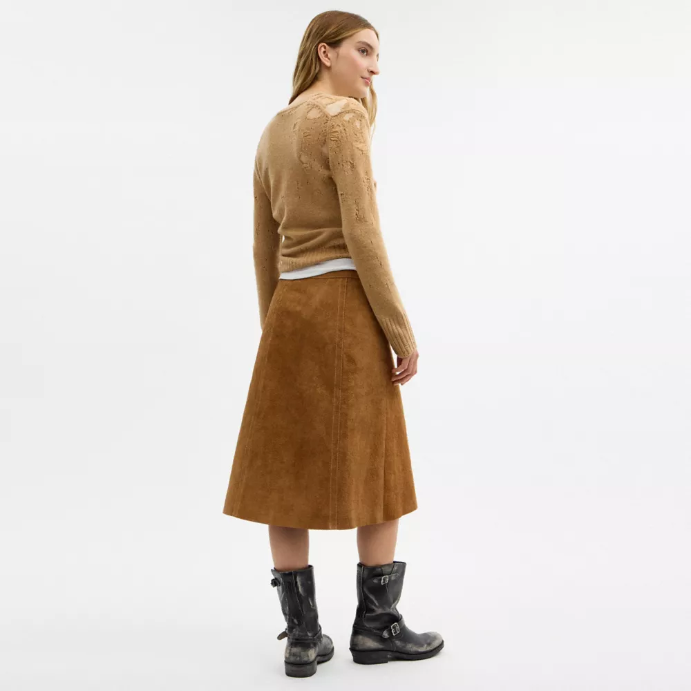Heritage Suede Midi Skirt - Image 3